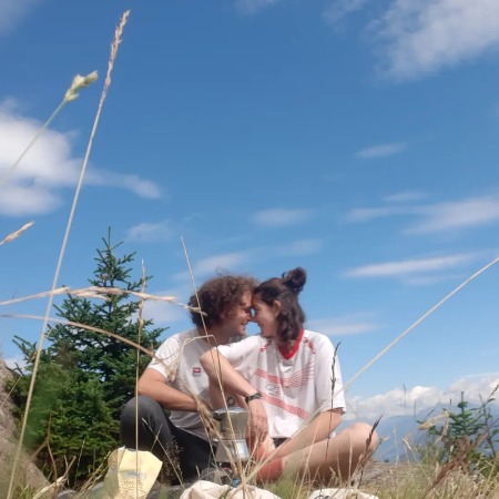 Tobia De Angelis with his girlfriend Arianna Caruso.